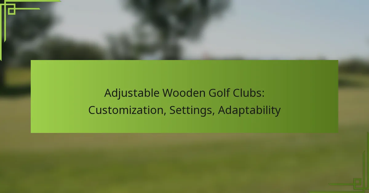 Adjustable Wooden Golf Clubs: Customization, Settings, Adaptability