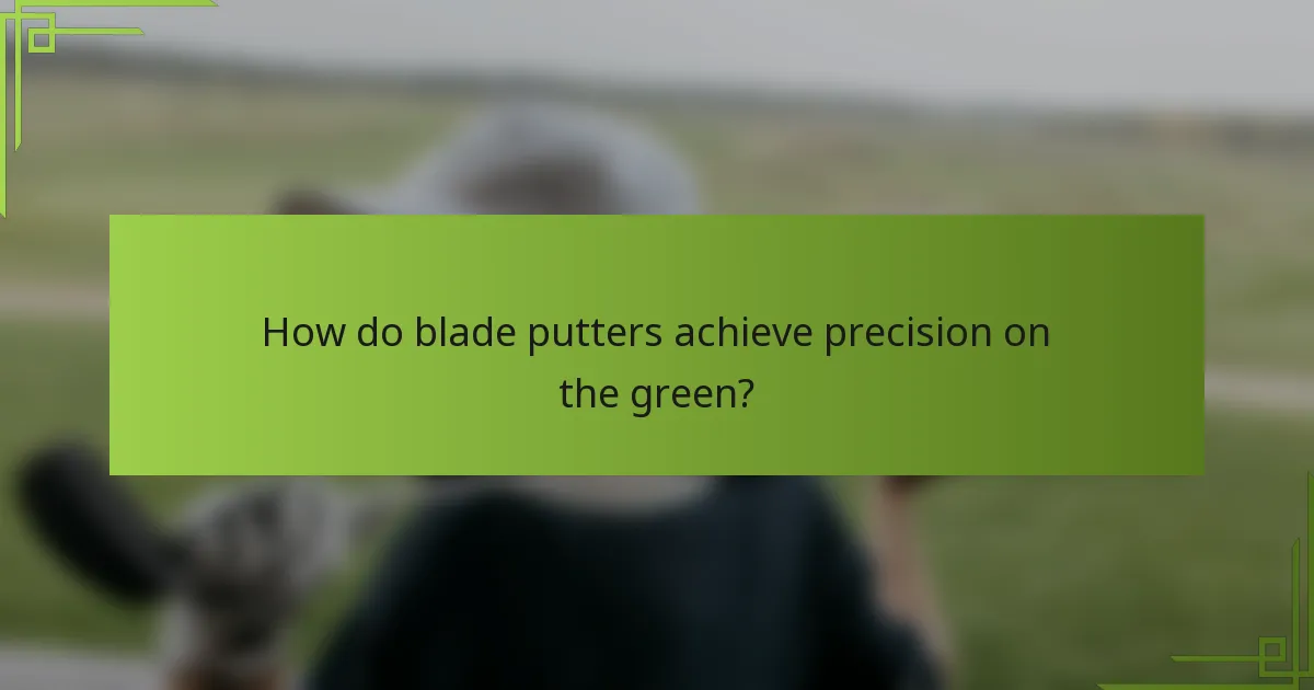 How do blade putters achieve precision on the green?