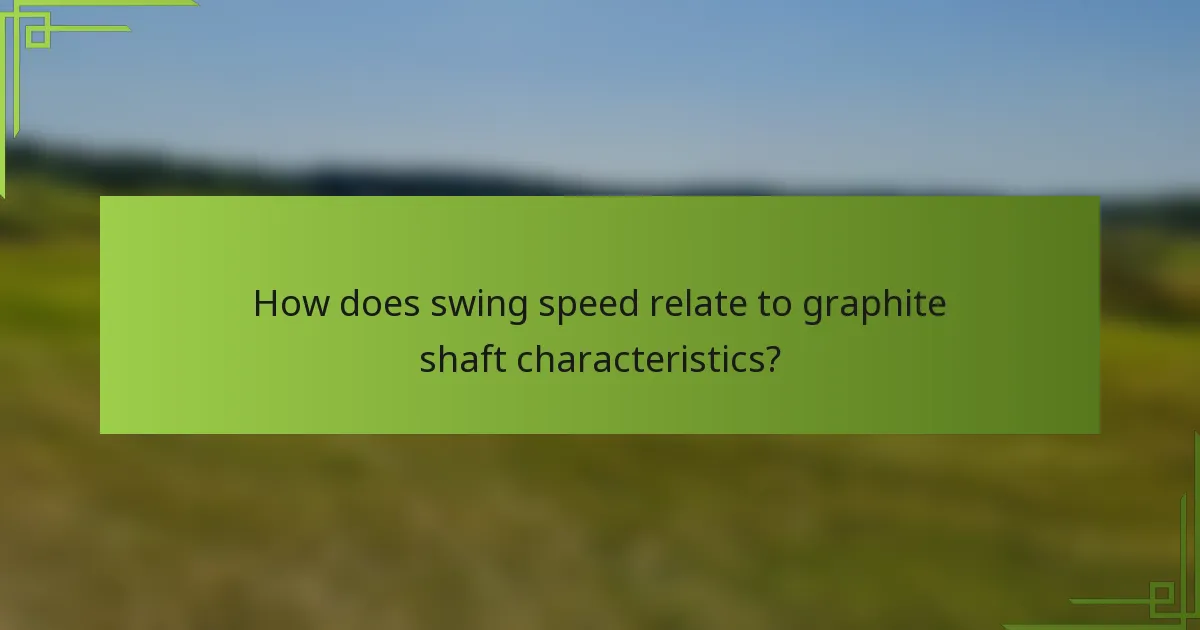 How does swing speed relate to graphite shaft characteristics?