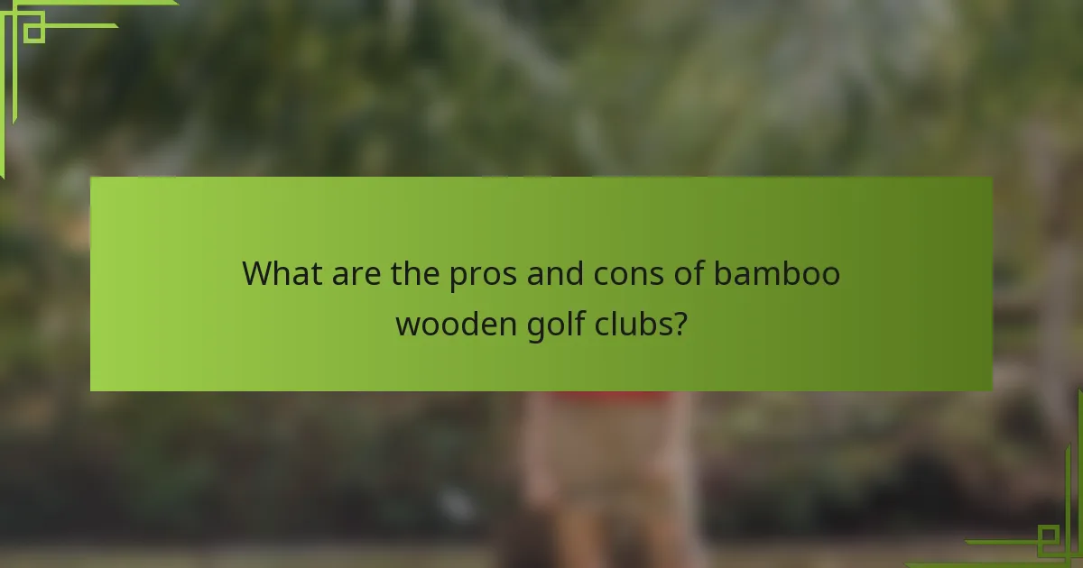 What are the pros and cons of bamboo wooden golf clubs?