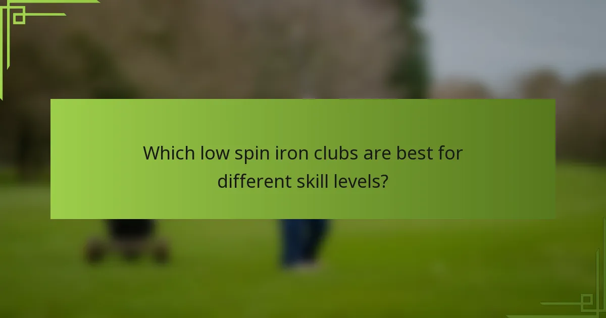 Which low spin iron clubs are best for different skill levels?