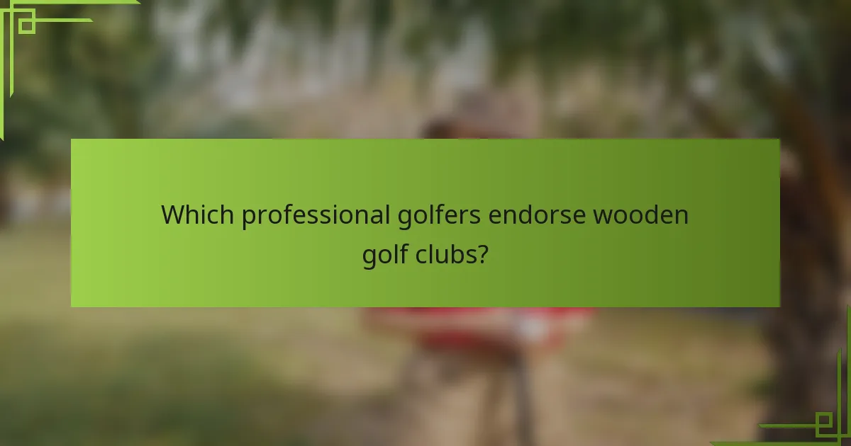 Which professional golfers endorse wooden golf clubs?